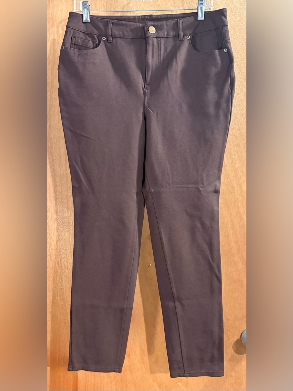 Cato Ankle-Length Cropped Pants in Dark Brown